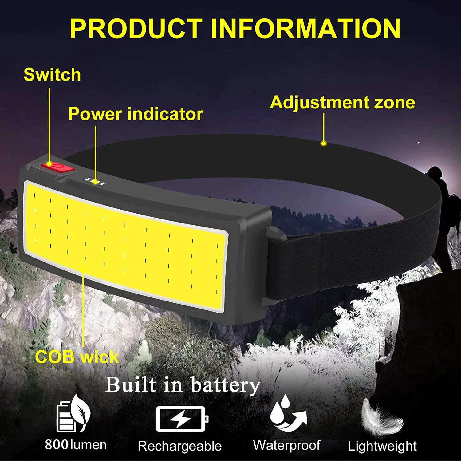 Potente linterna frontal LED C - Fish Finder Battery reseña y precio